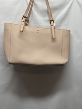 Tory Burch Outlet Blush Pink Leather York Tote with Gold Logo